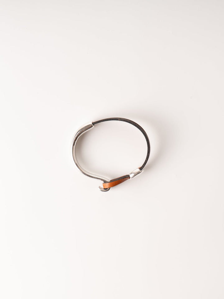 Cognac Hammered Round Cuff Bracelet - Heyday