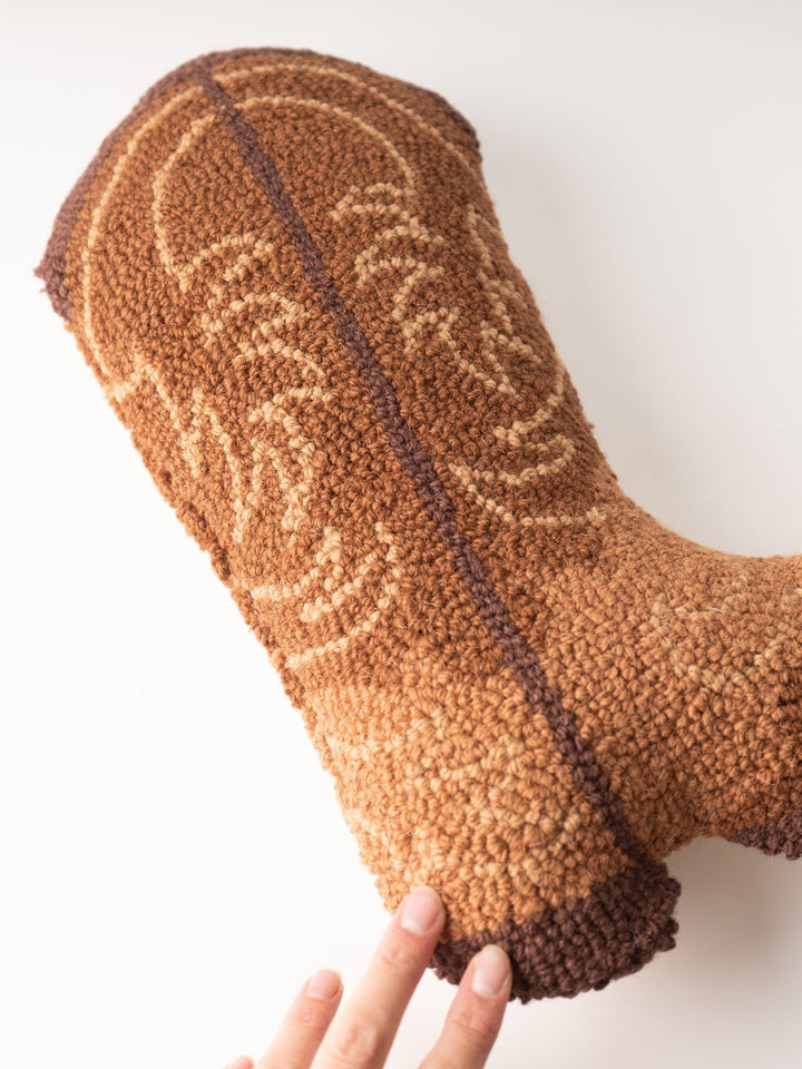 Cowboy Boot Hooked Pillow - Heyday