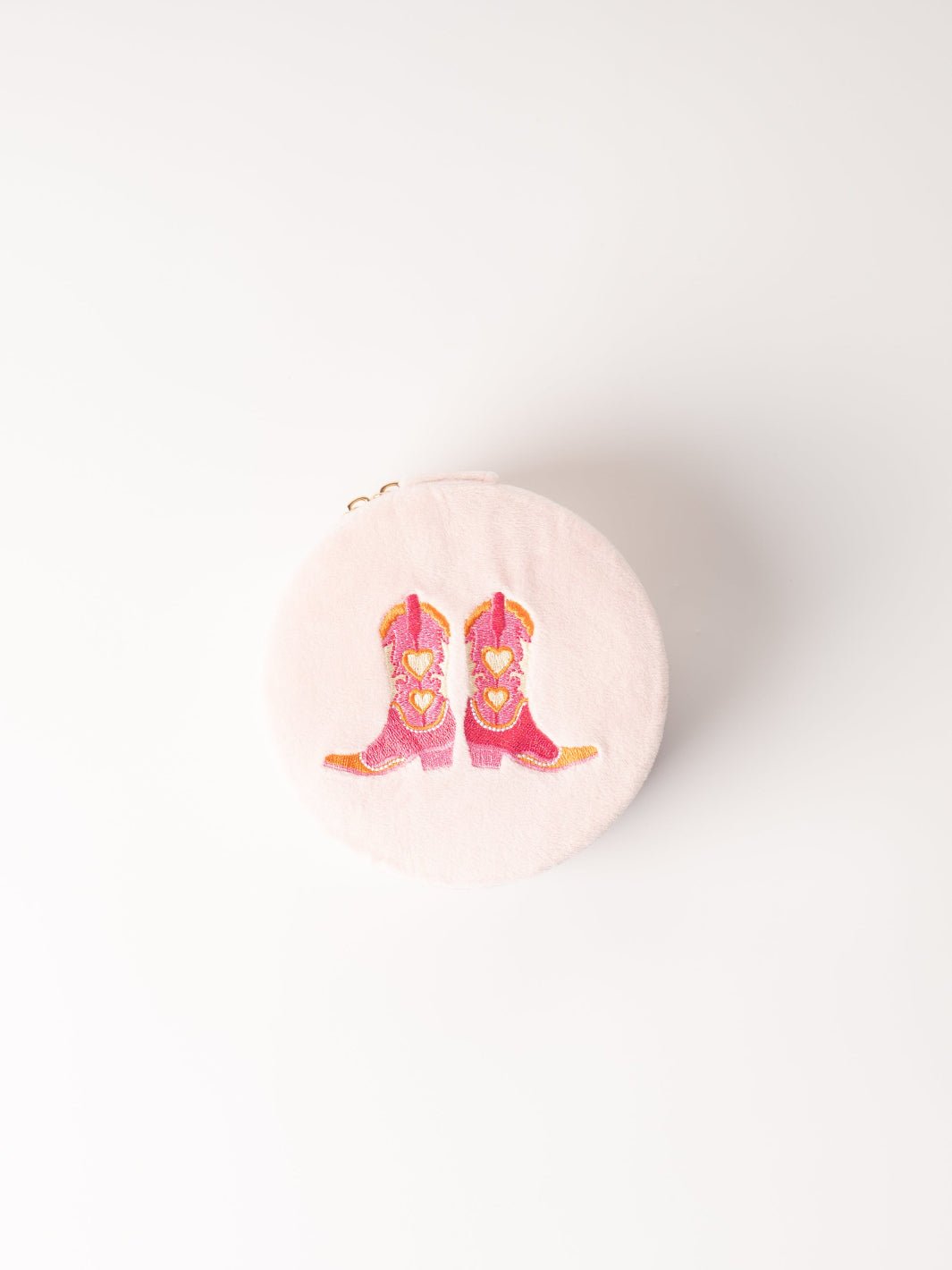 Cowgirl Boots Velvet Jewelry Zip Case - Heyday