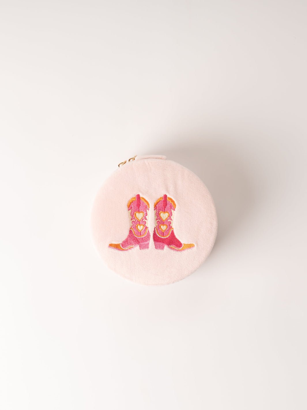 Cowgirl Boots Velvet Jewelry Zip Case - Heyday