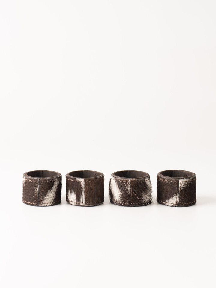 Cowhide Napkin Ring Set - Heyday