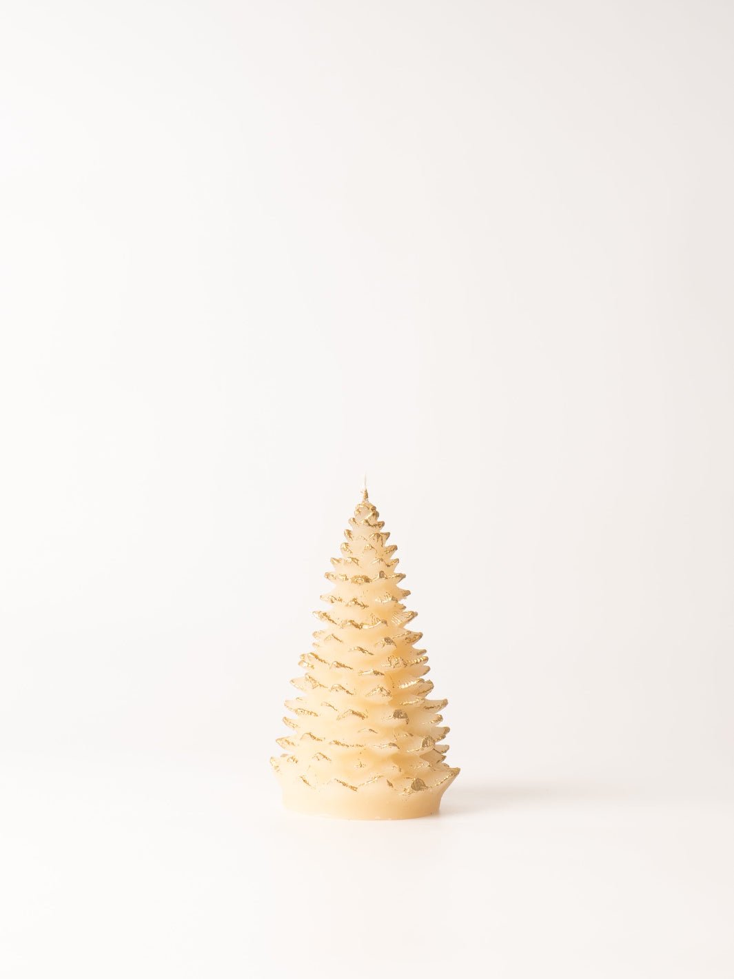Cream + Gold Frosted Tree Taper Candle - Heyday