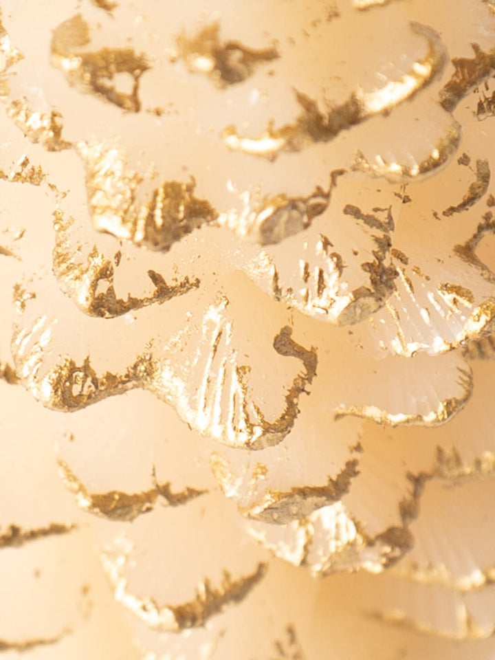 Cream + Gold Frosted Tree Taper Candle - Heyday