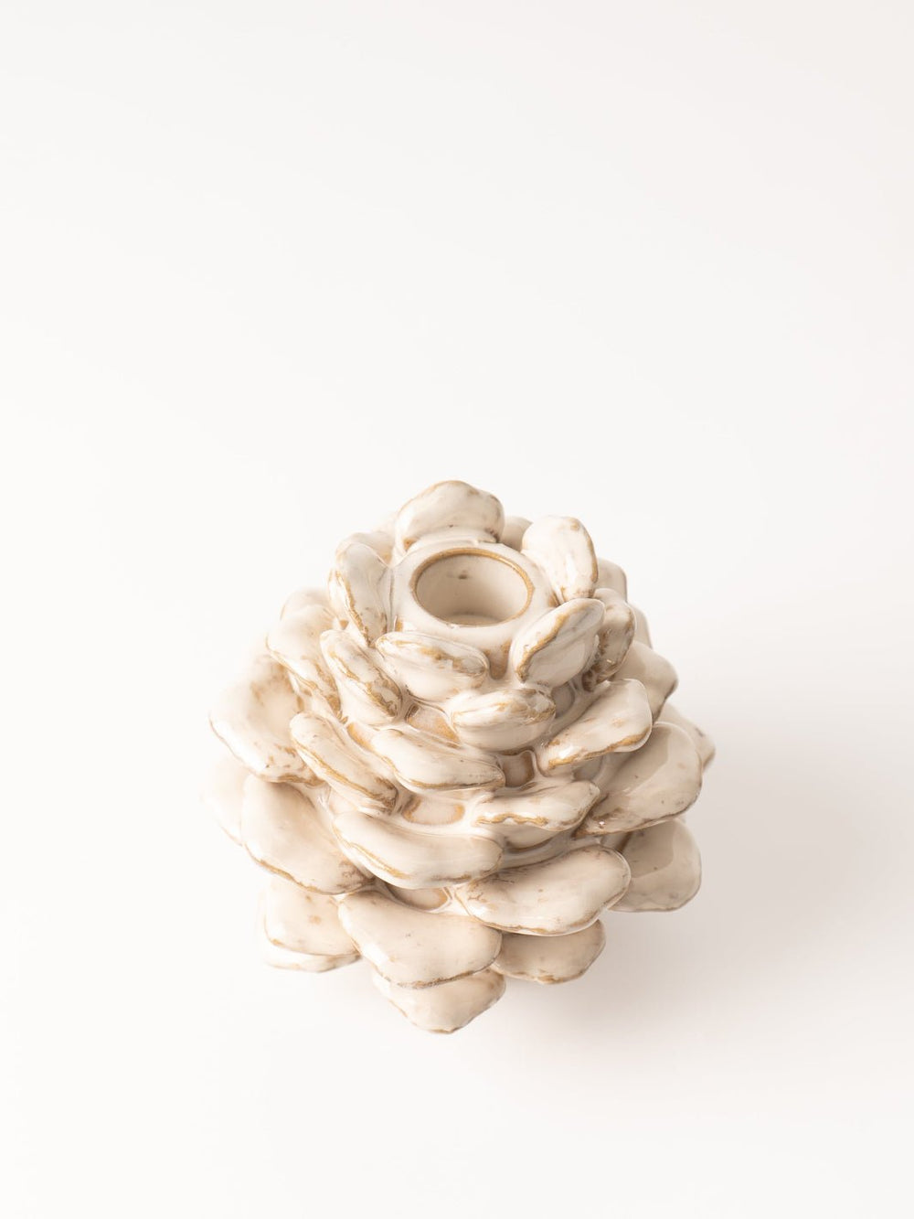 Cream Pinecone Taper Holder - Heyday