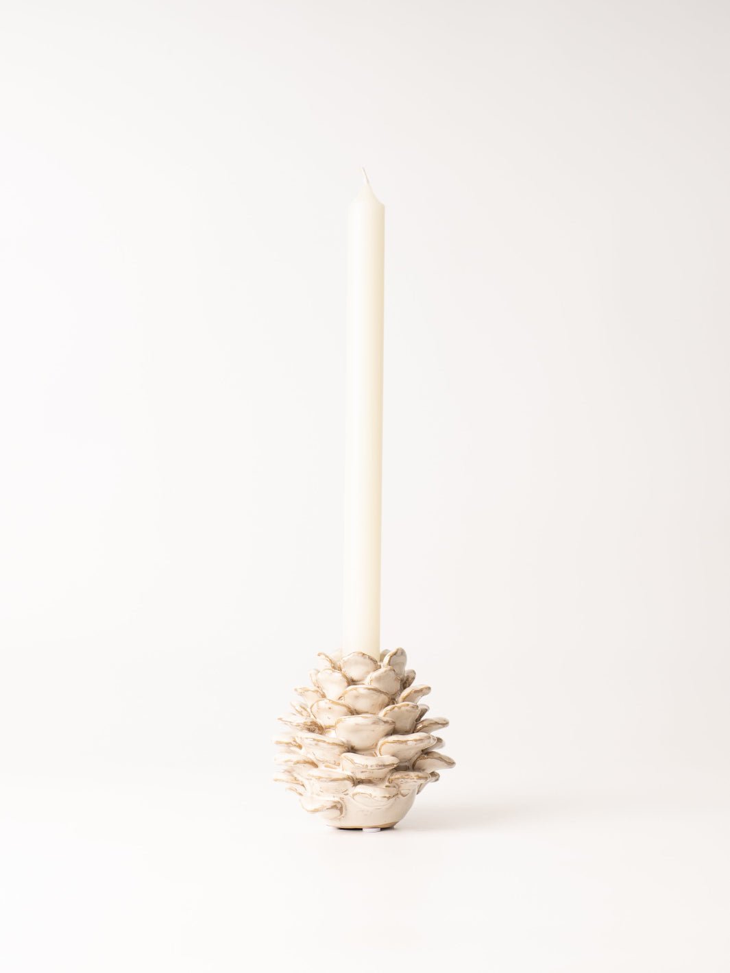 Cream Pinecone Taper Holder - Heyday