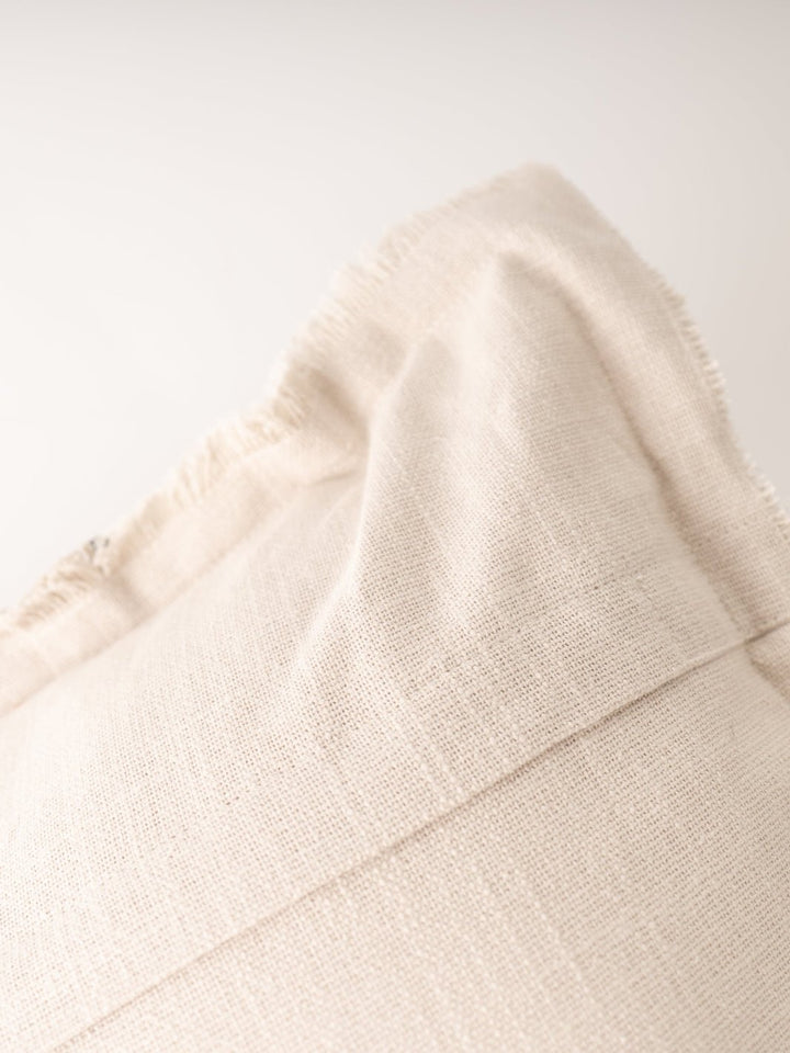 Cream Square Stripe Linen Pillow - Heyday