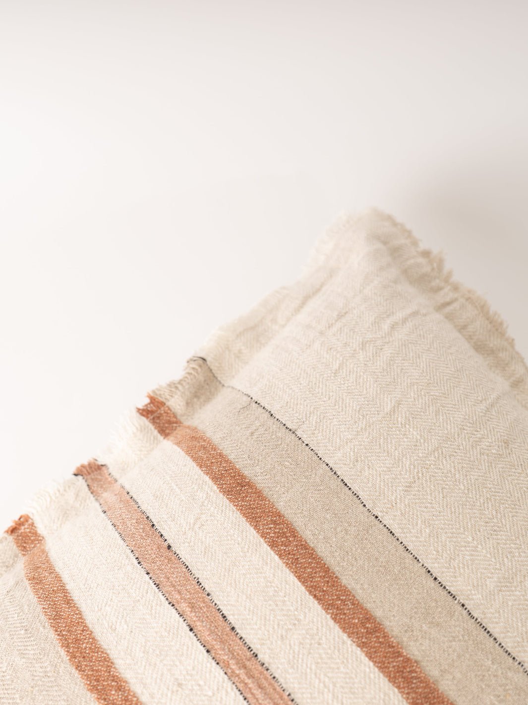 Cream Square Stripe Linen Pillow - Heyday