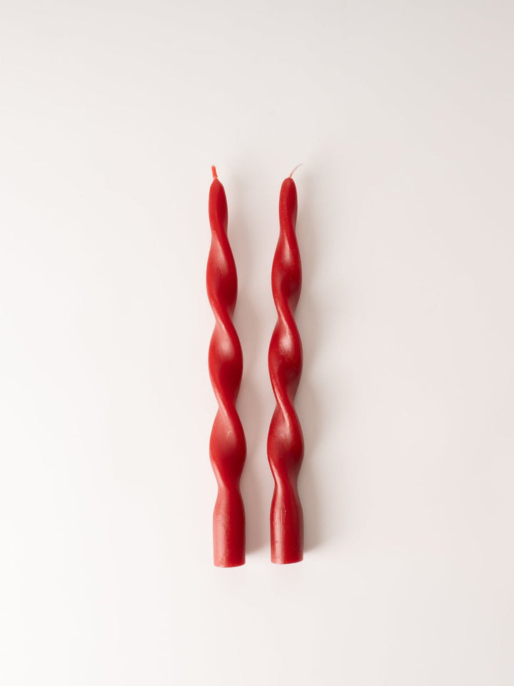 Crimson Twist Taper Candles - Heyday