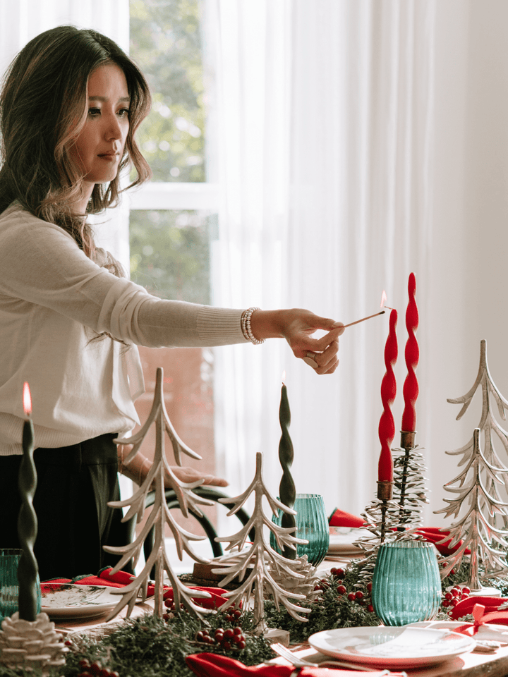 Crimson Twist Taper Candles - Heyday