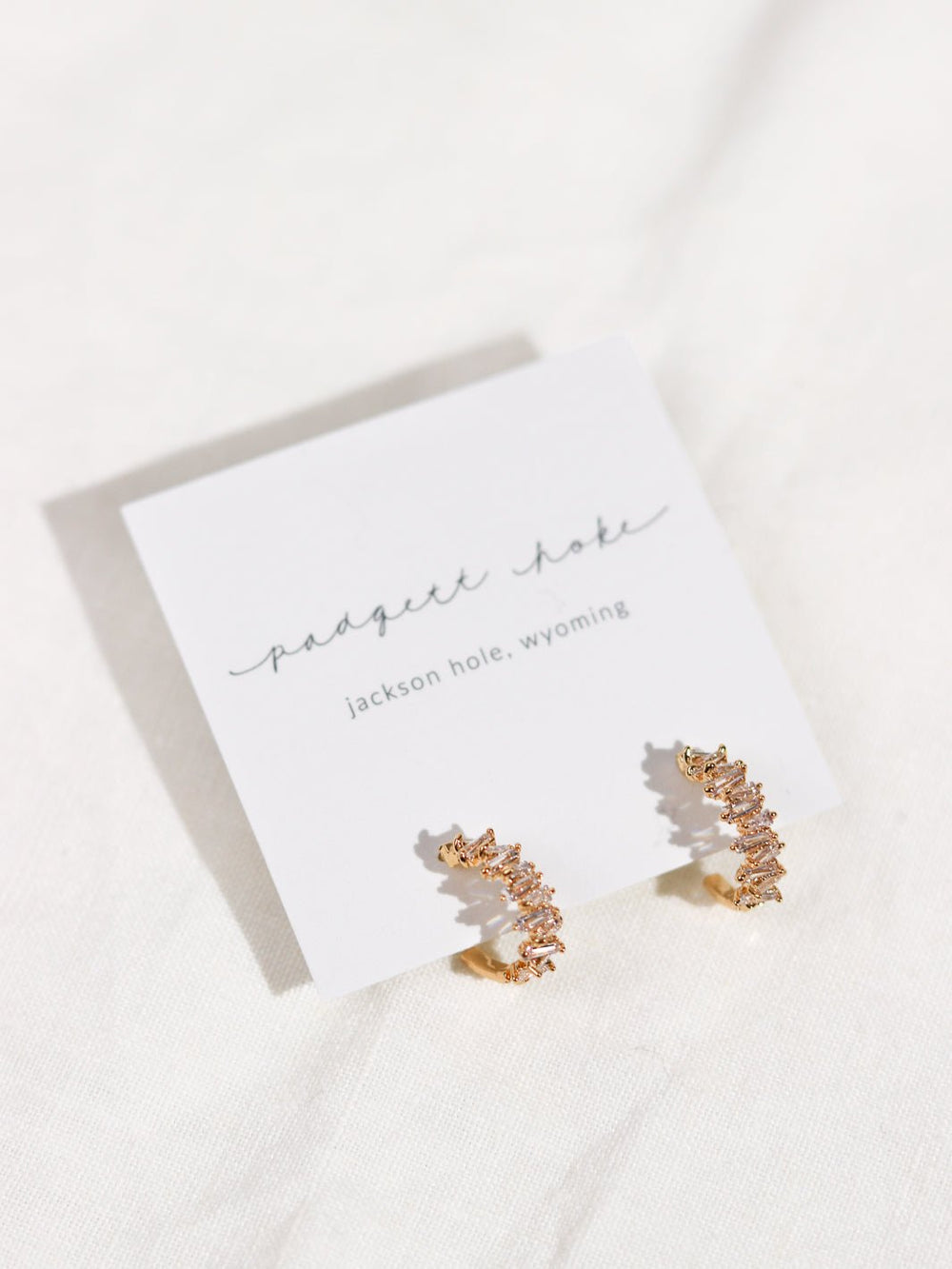 Crystal Staggered Baguette Earrings - Heyday