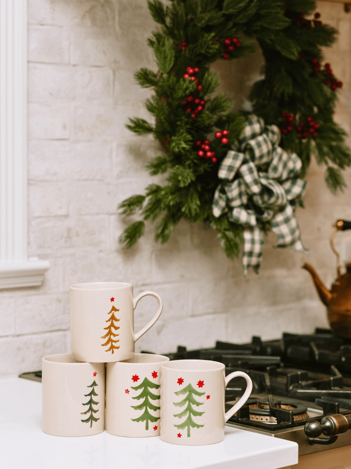 Dark Green Christmas Tree Stoneware Mug - Heyday