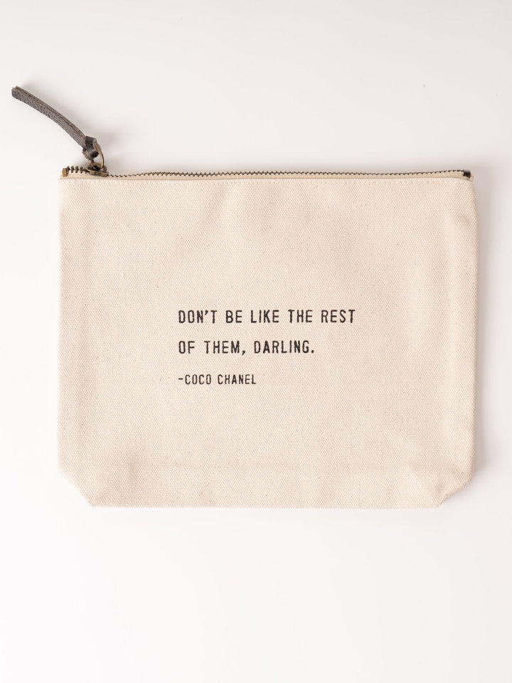 Don't Be Like Them Canvas Zip Pouch - Heyday