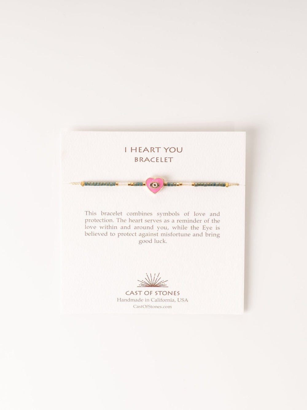 Emerald & Pink I Heart You Bracelet - Heyday