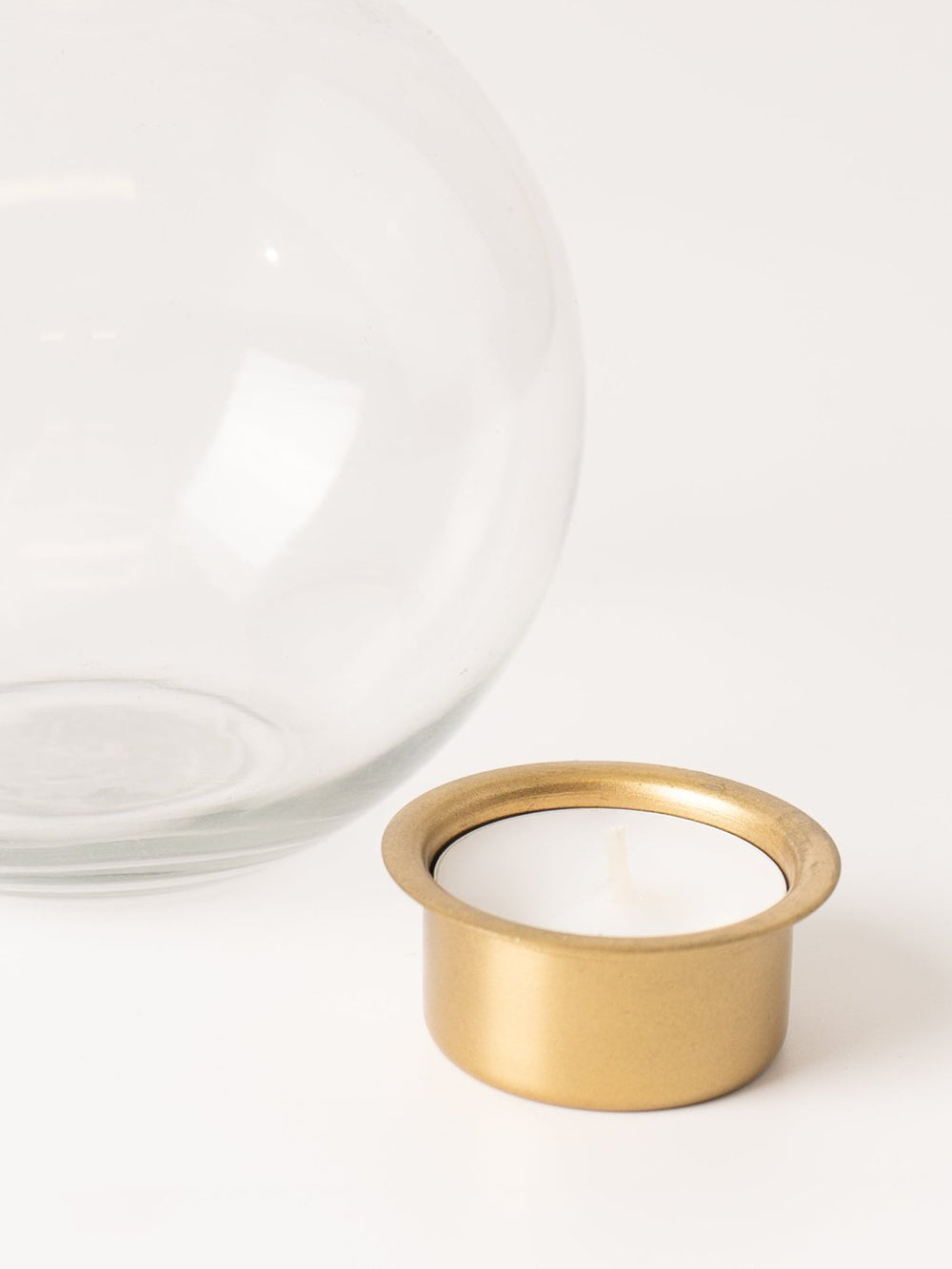 Fillable Glass and Brass Tealight Holder - Heyday