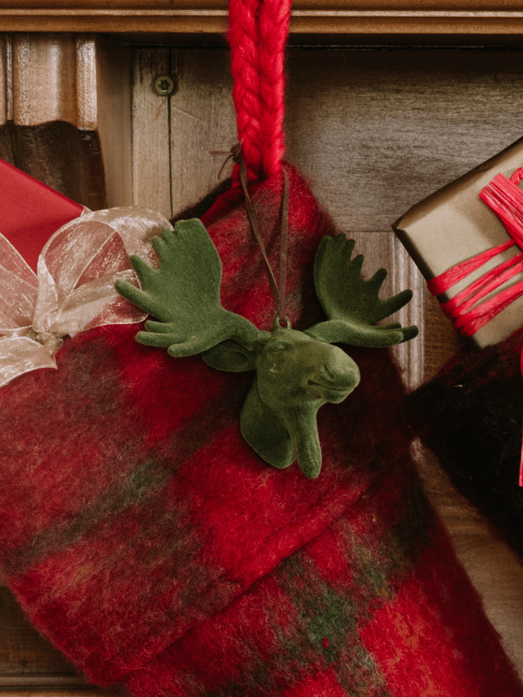 Flocked Moose Ornament - Heyday