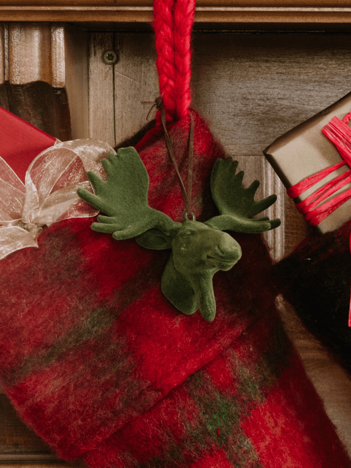 Flocked Moose Ornament - Heyday