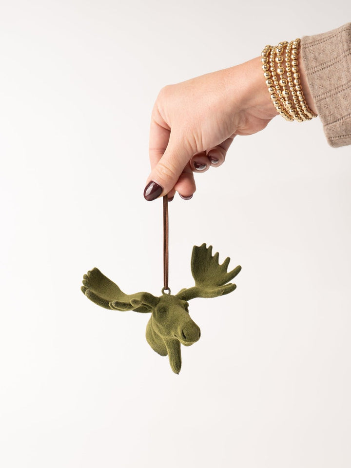 Flocked Moose Ornament - Heyday
