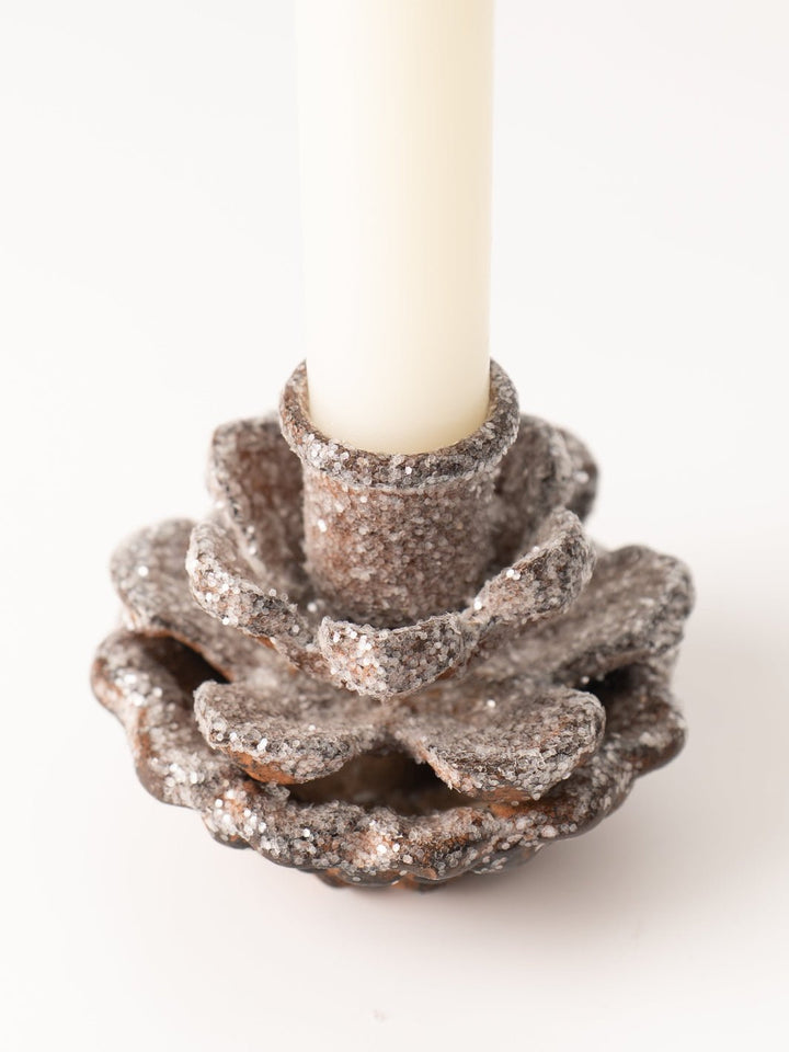 Frosted Pinecone Taper Holder - Heyday