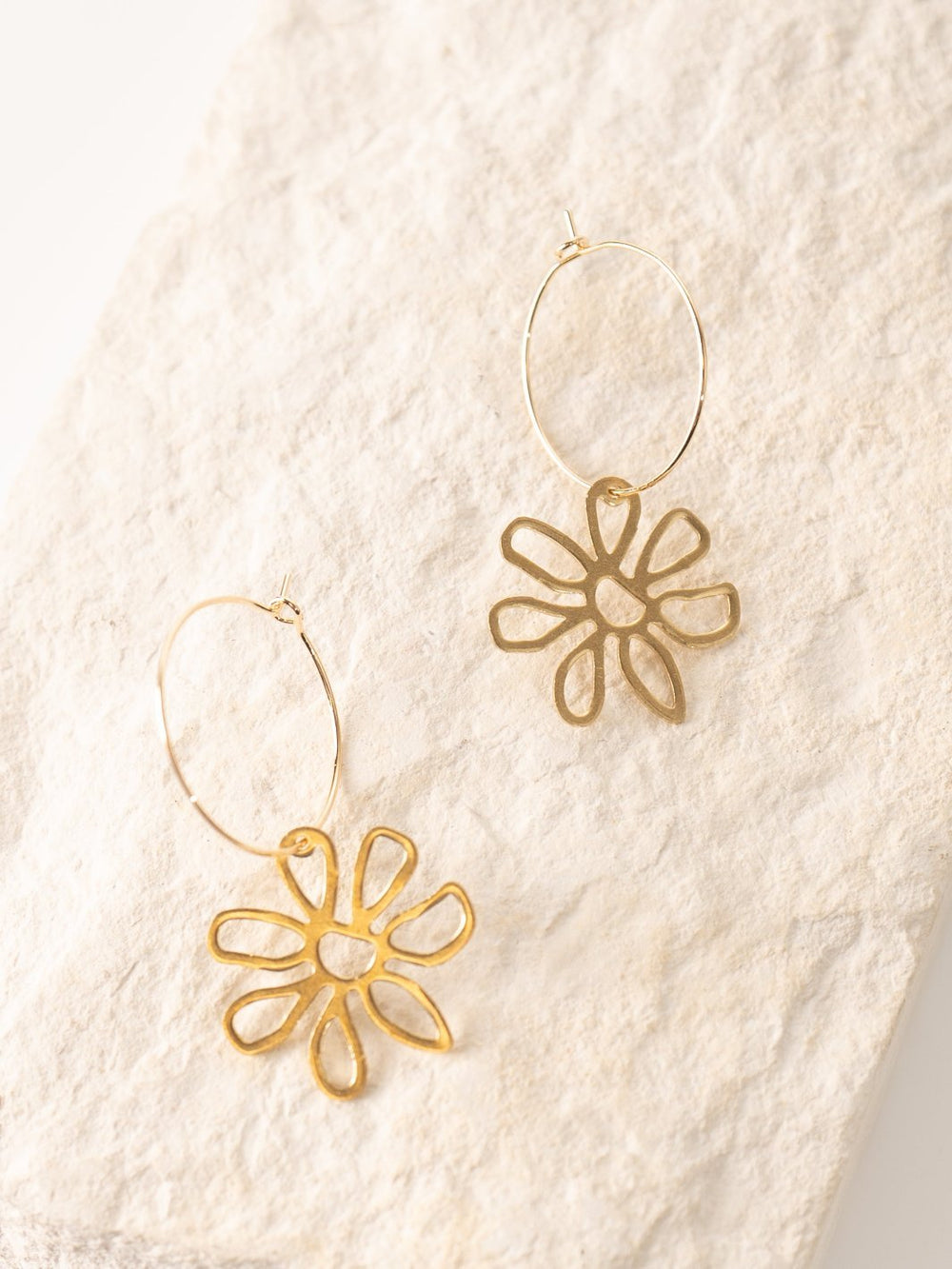 Funky Flower Hoop Earrings - Heyday