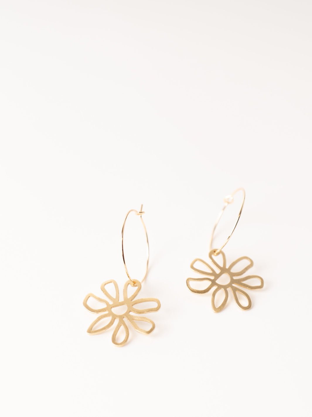 Funky Flower Hoop Earrings - Heyday