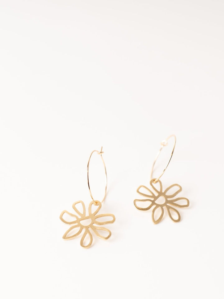 Funky Flower Hoop Earrings - Heyday