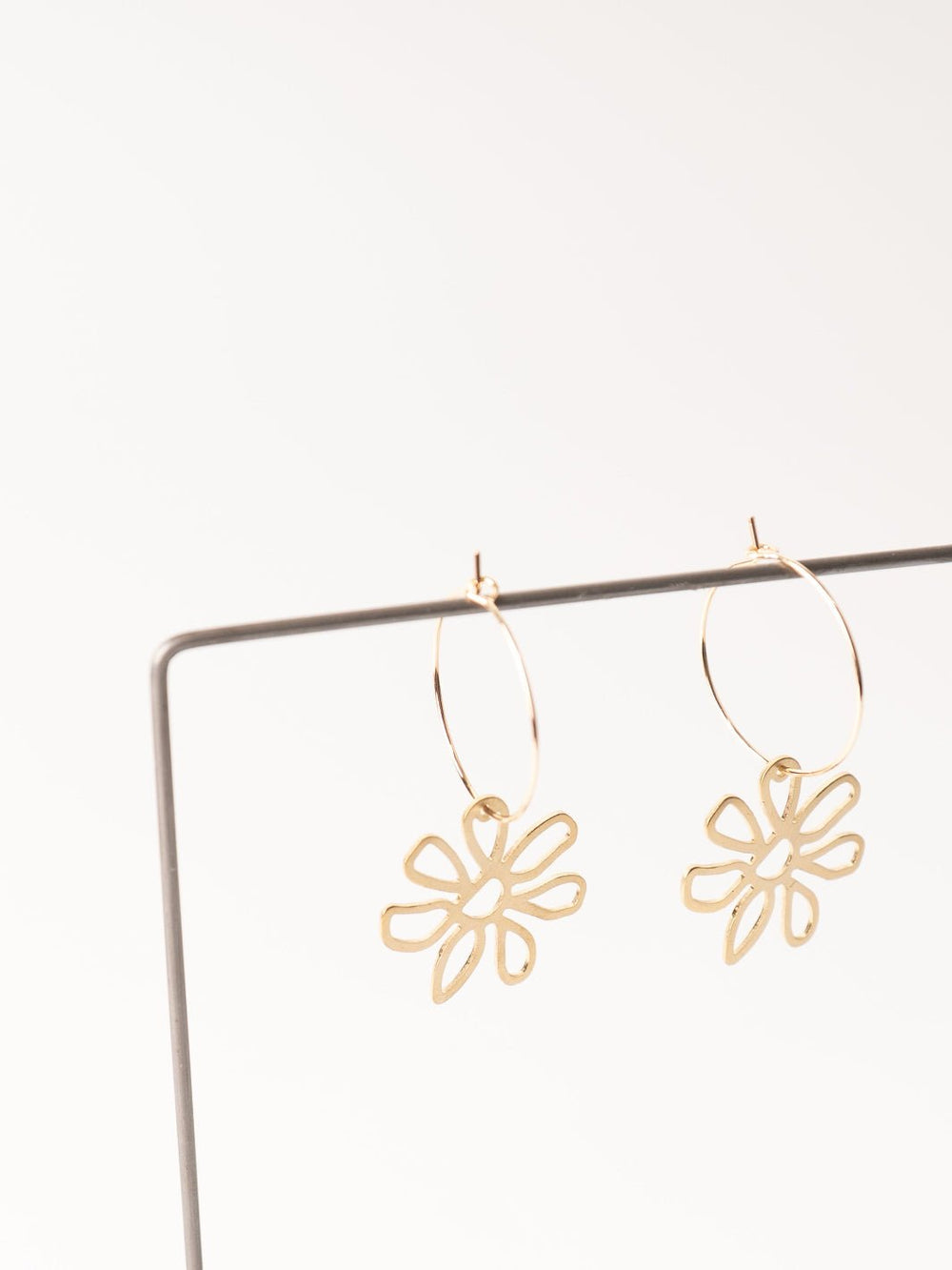 Funky Flower Hoop Earrings - Heyday