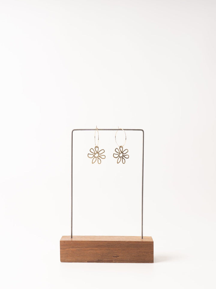 Funky Flower Hoop Earrings - Heyday