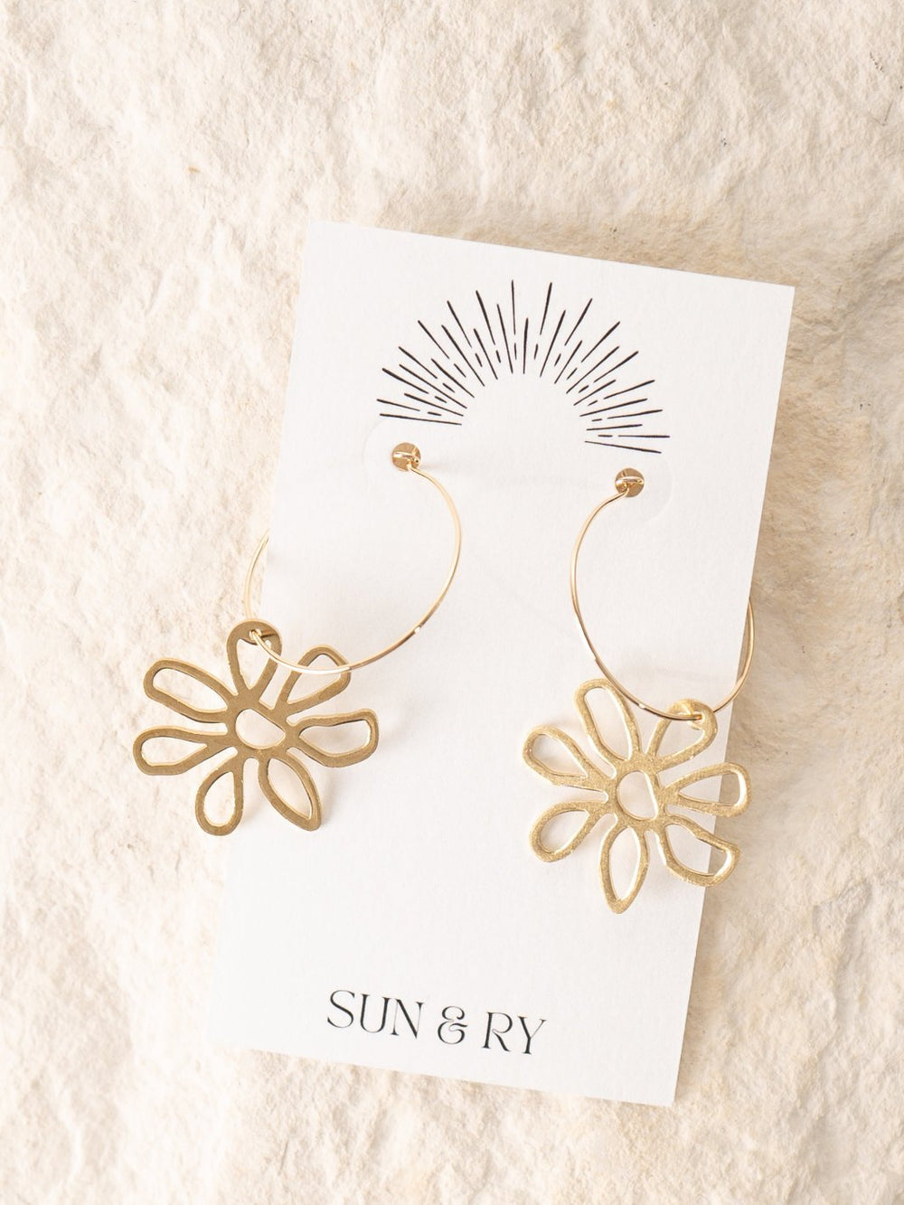 Funky Flower Hoop Earrings - Heyday