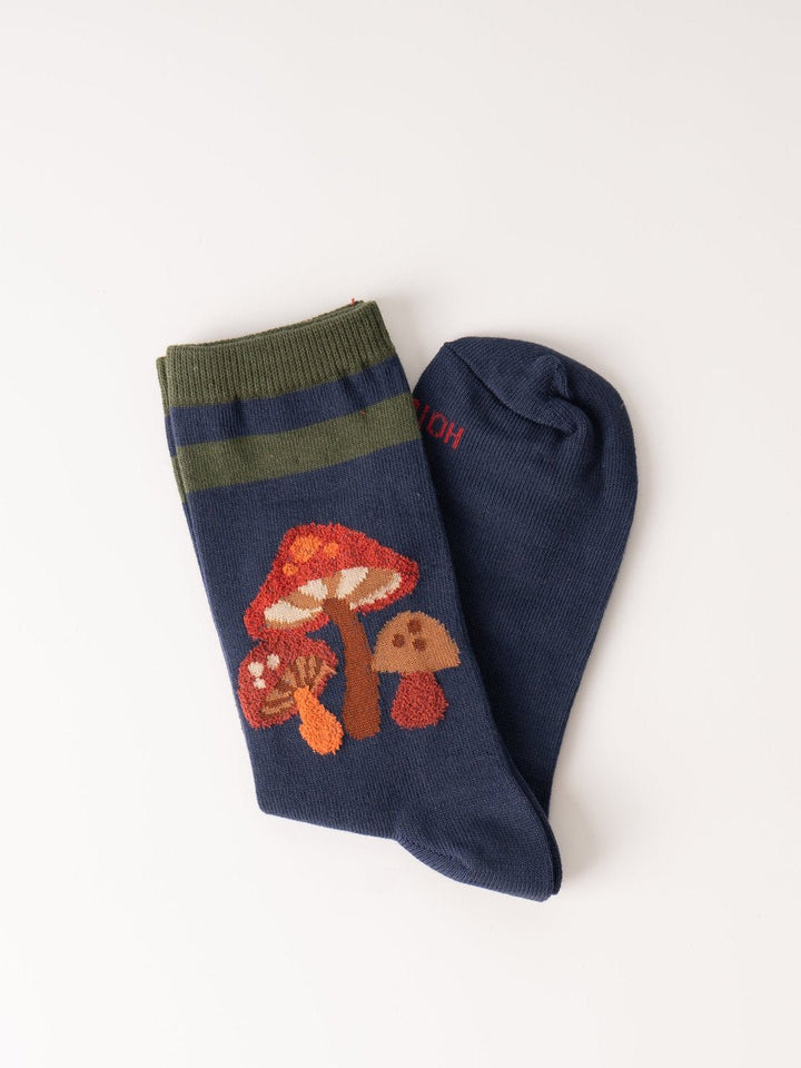 Fuzzy Mushroom Crew Socks - Heyday