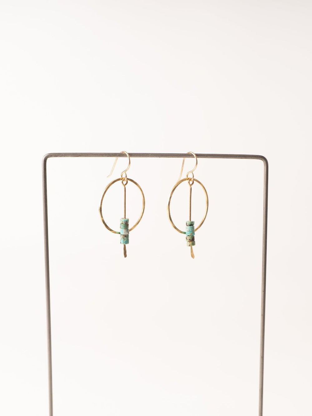 Gold and Turquoise Dress for Success Earrings - Heyday