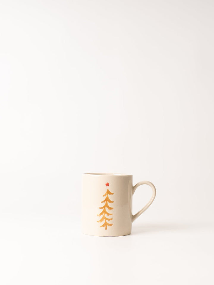 Gold Christmas Tree Stoneware Mug - Heyday