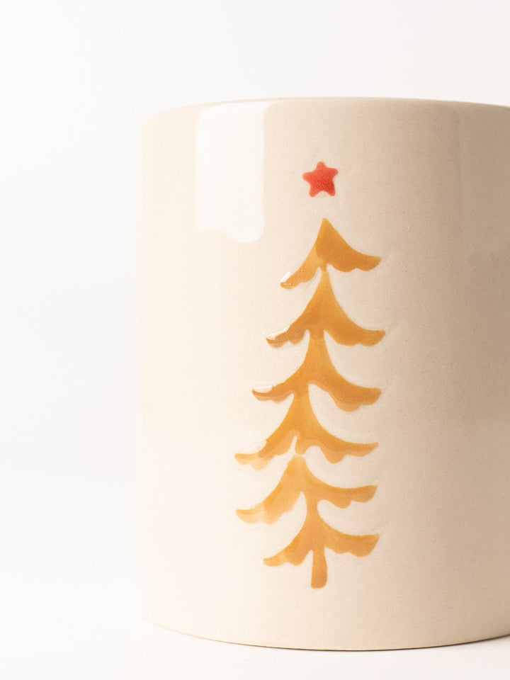 Gold Christmas Tree Stoneware Mug - Heyday
