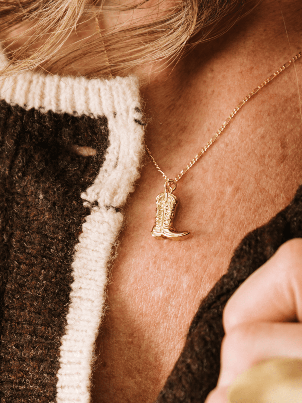 Gold Cowgirl Boot Necklace - Heyday