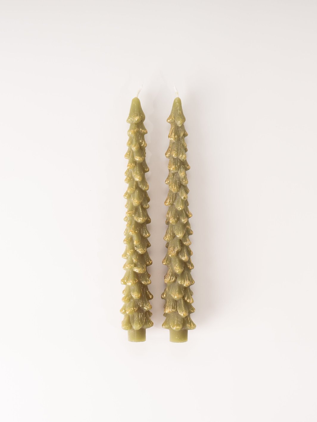 Gold Dipped Evergreen Tree Taper Candles - Tall - Heyday