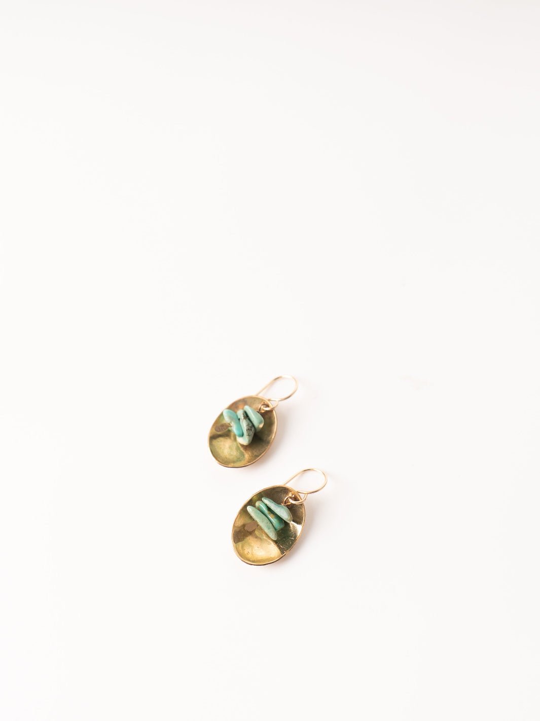 Gold Dish Earring with Turquoise Jasper - Heyday