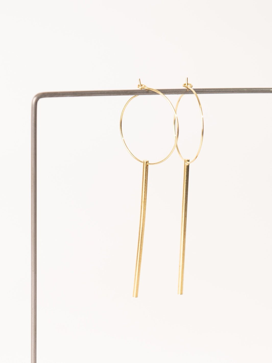 Gold Flux Hoop and Bar Earrings - Heyday