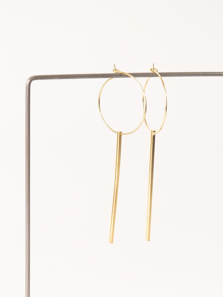 Gold Flux Hoop and Bar Earrings - Heyday