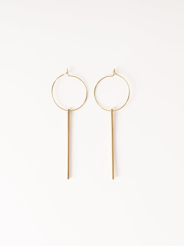 Gold Flux Hoop and Bar Earrings - Heyday
