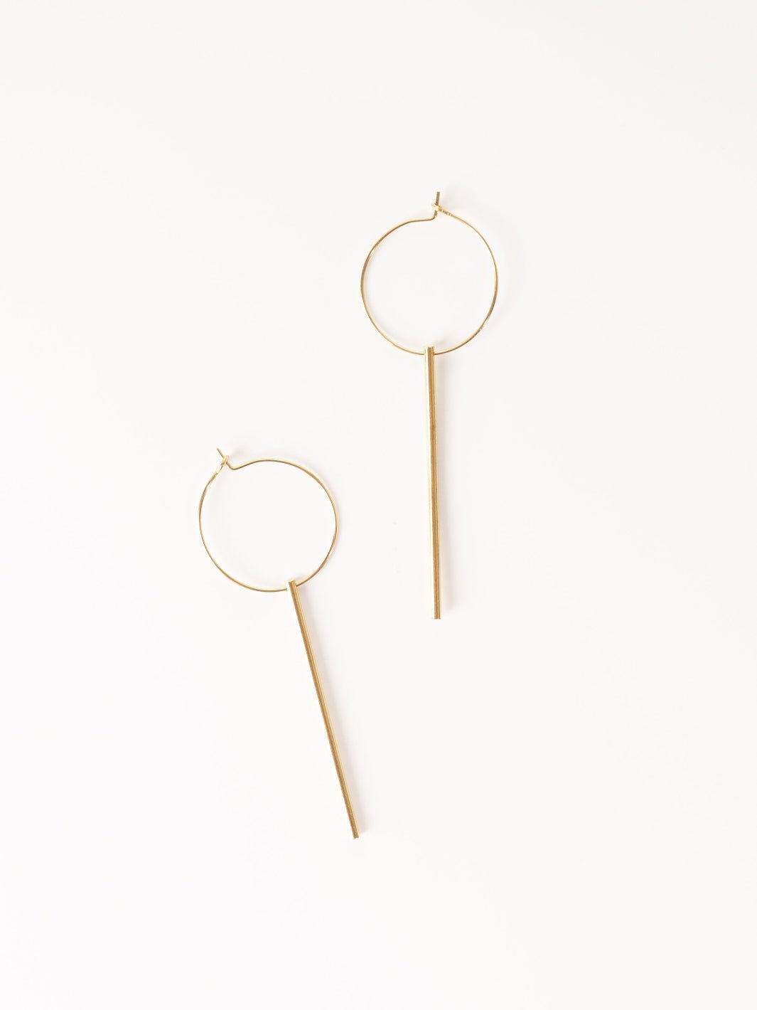 Gold Flux Hoop and Bar Earrings - Heyday