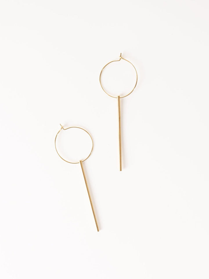 Gold Flux Hoop and Bar Earrings - Heyday