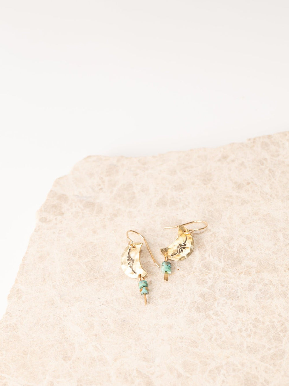 Gold Luna Turquoise Earrings - Heyday