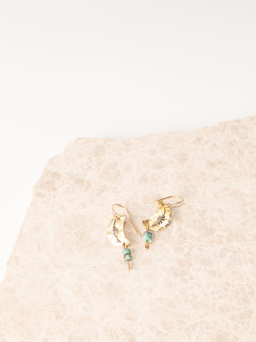 Gold Luna Turquoise Earrings - Heyday