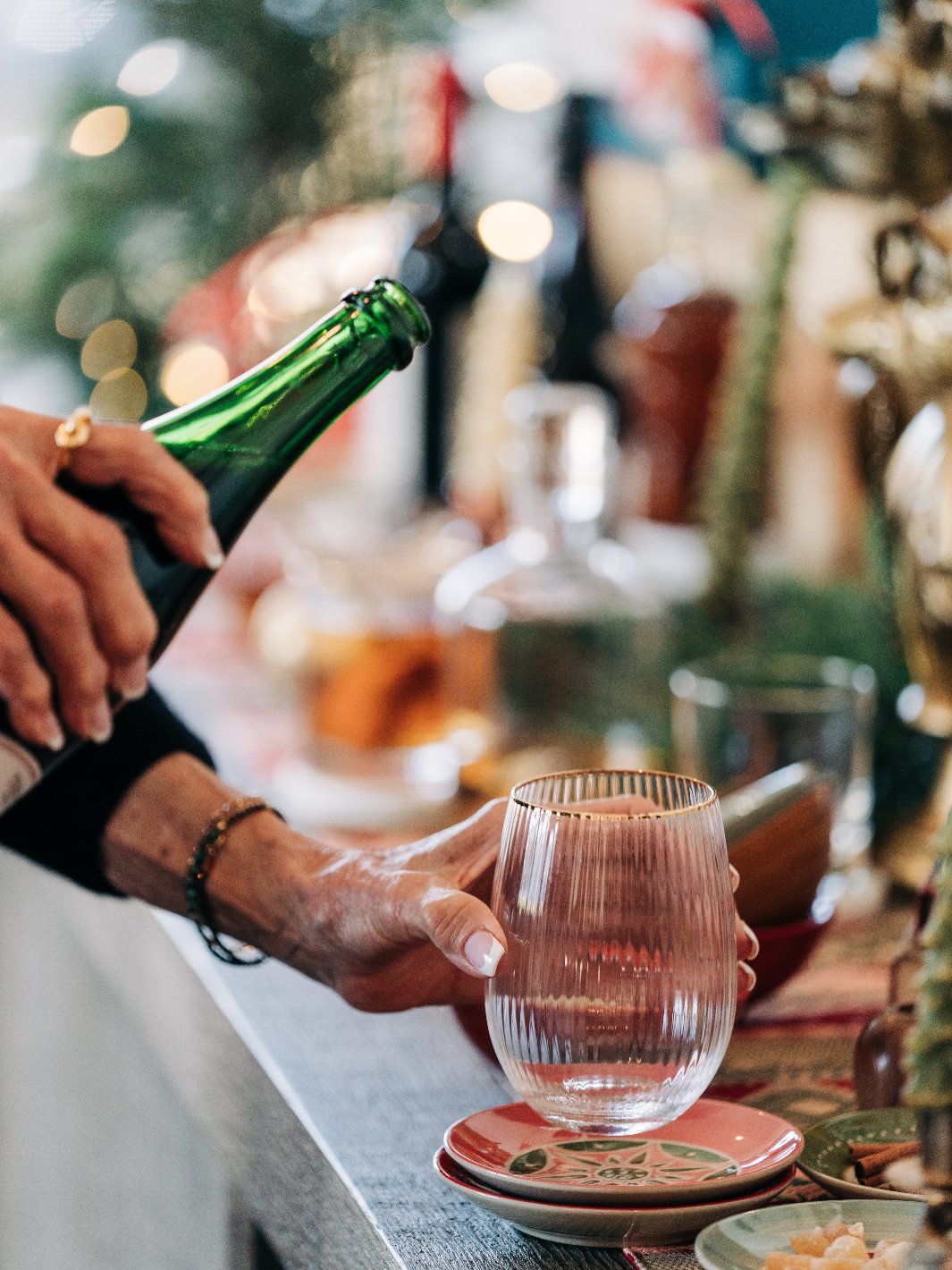 Gold Rimmed Stemless Glass - Heyday