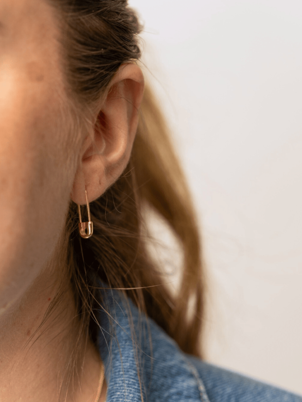 Gold Safety Pin Threader Earrings - Heyday