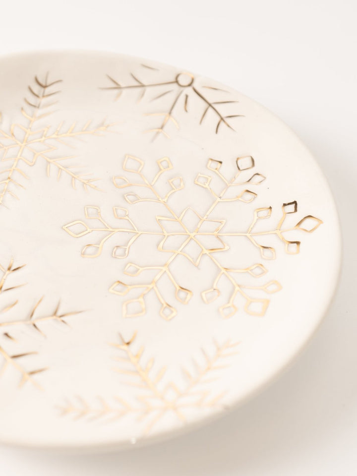 Gold Snowflakes Plate - Heyday