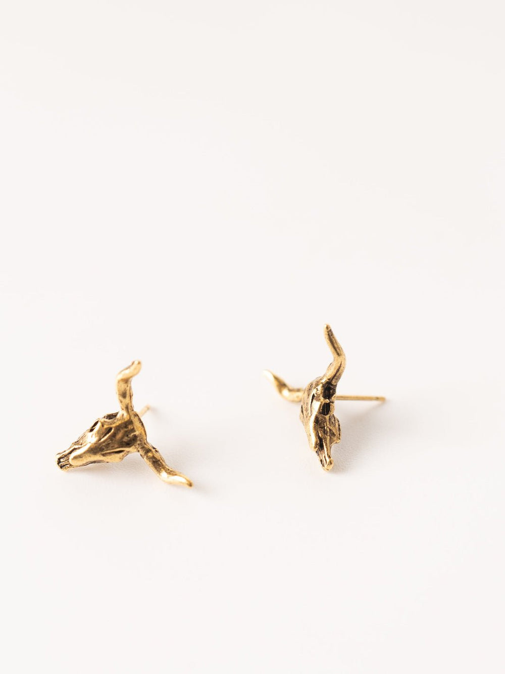 Gold Steer Skull Stud - Heyday