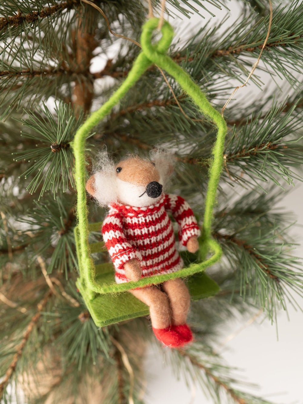 Green Chairlift Mouse Ornament - Heyday