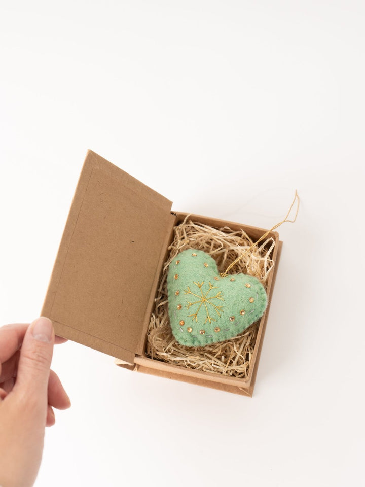 Green Heart Felt Ornament - Heyday