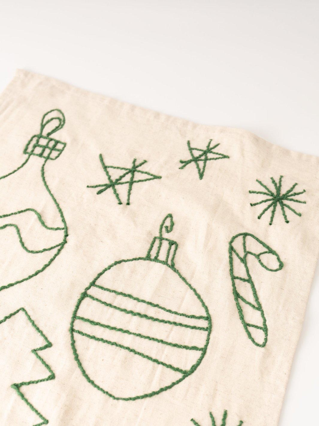 Green Holiday Icons Tea Towel - Heyday