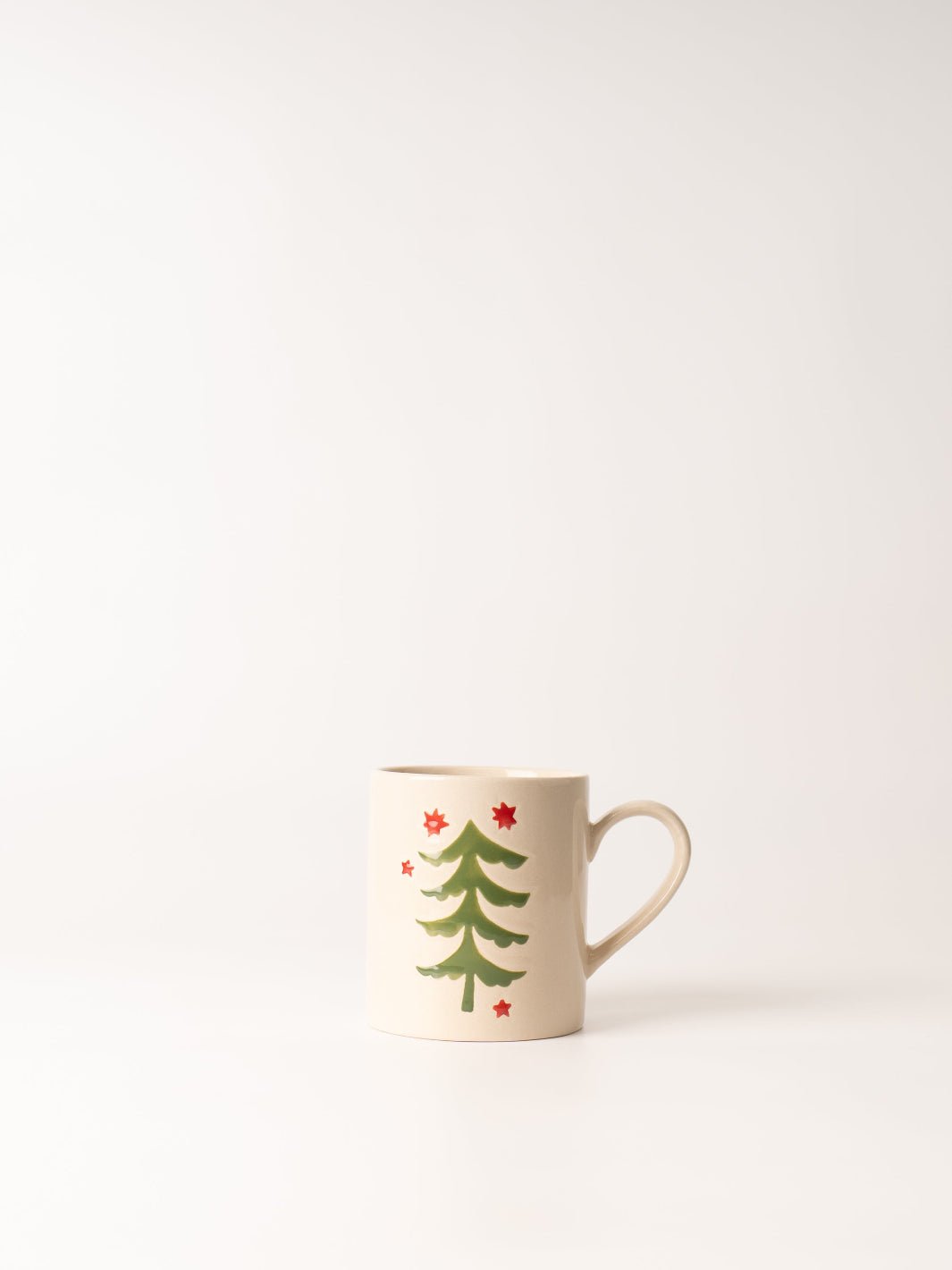 Green Tree + Red Stars Stoneware Mug - Heyday
